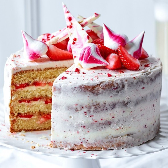 Strawberry Birthday Cake Recipes
 Strawberry and Prosecco Celebration Cake Good Housekeeping