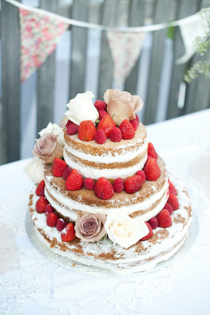 Strawberry Shortcake Wedding Cake
 Fresh Strawberry Naked Wedding Cake