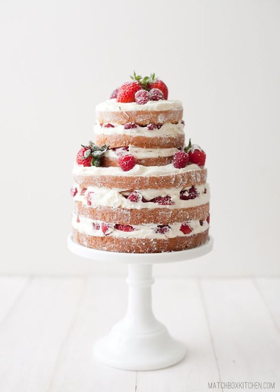 Strawberry Shortcake Wedding Cake
 20 Yummy Rustic Berry Wedding Cakes