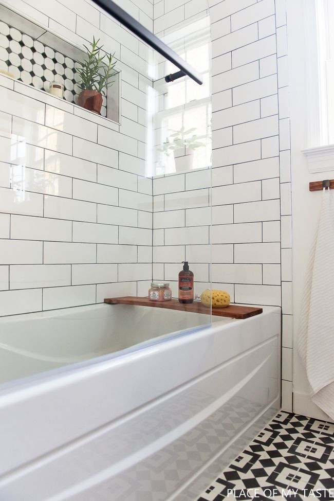 Subway Tile Bathroom Design
 Makeover of the guest bathroom in a very cool style