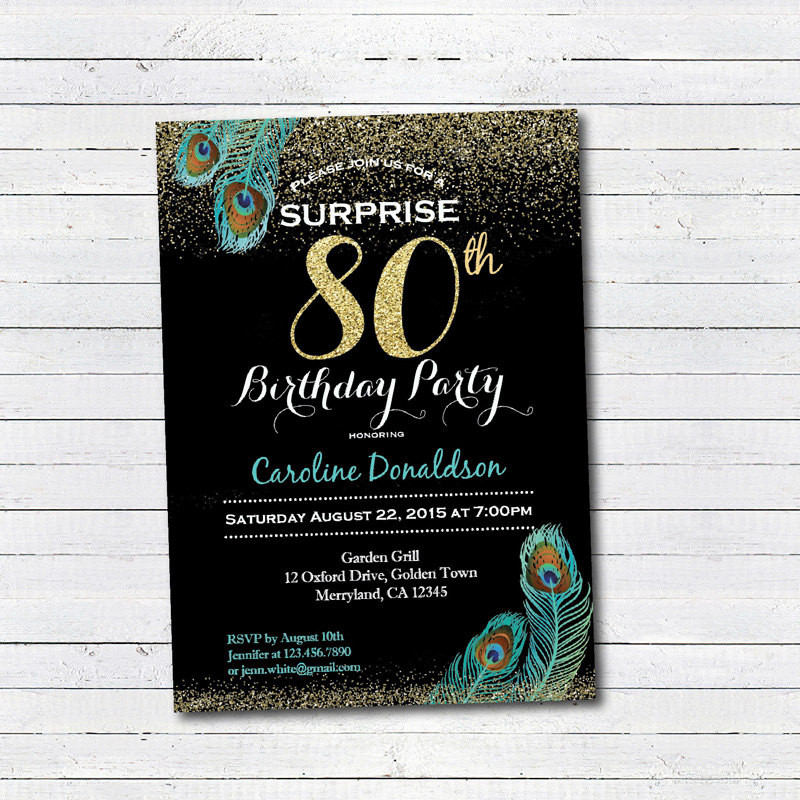 Surprise 80th Birthday Party Invitations
 Surprise 80th birthday party invitation Woman la s