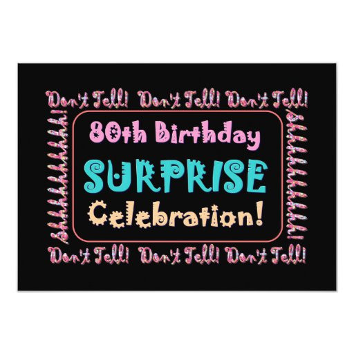 Surprise 80th Birthday Party Invitations
 80th SURPRISE Birthday Party Invitation Template