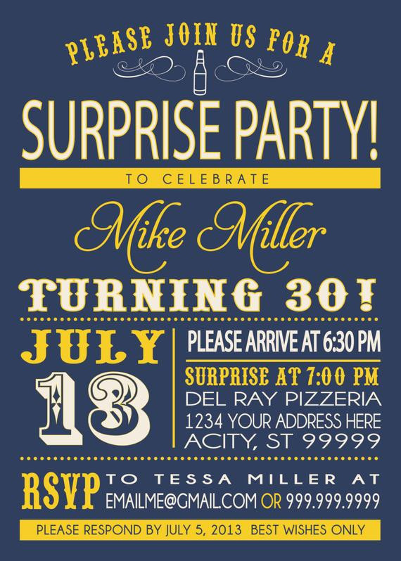 Surprise Birthday Invitation
 Birthday Party Invitation Surprise Party