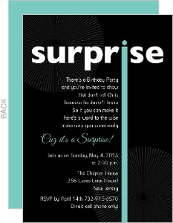 Surprise Birthday Invitation
 15 Birthday Invitation Templates in PDF