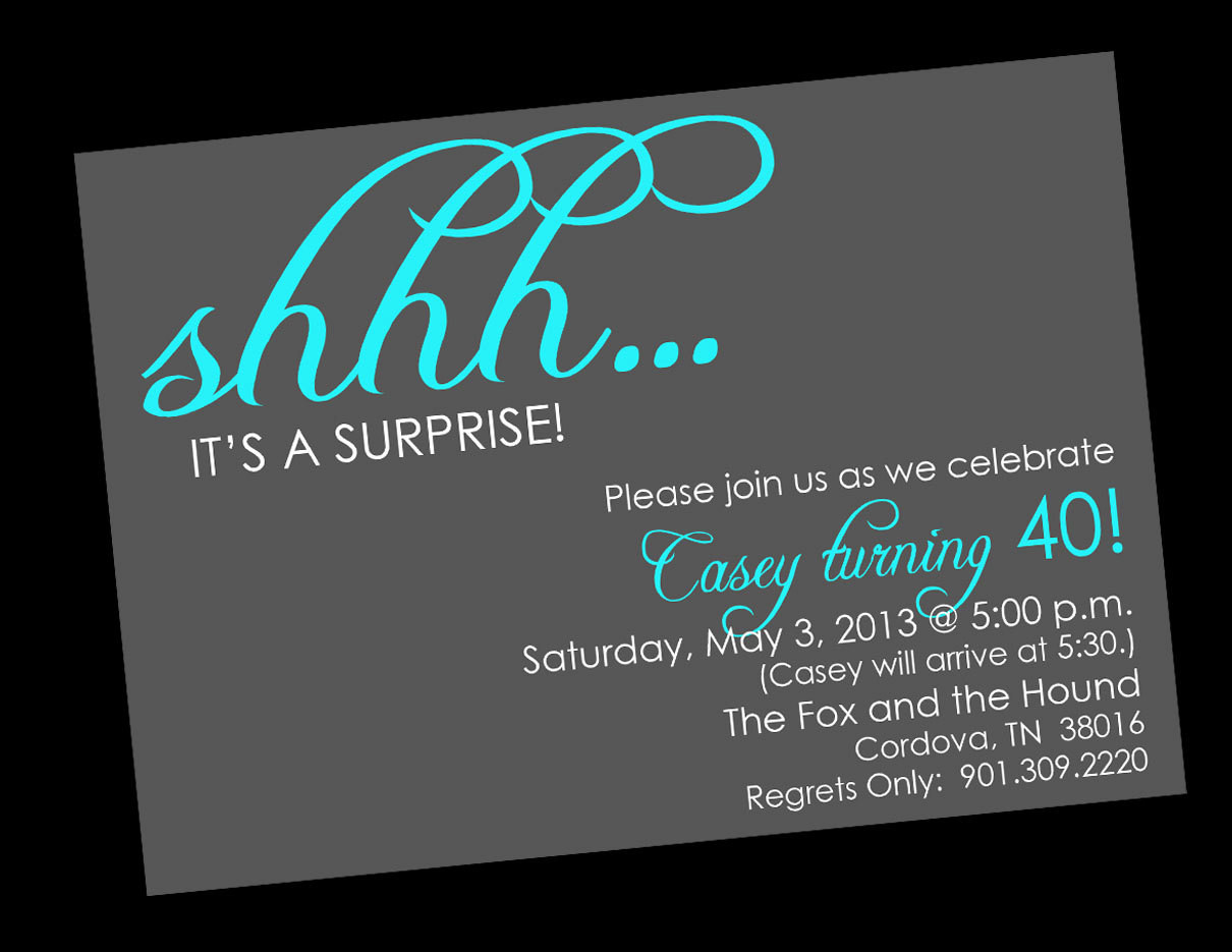 Surprise Birthday Invitation
 Shhh Surprise Birthday Invitations Printable Digital File