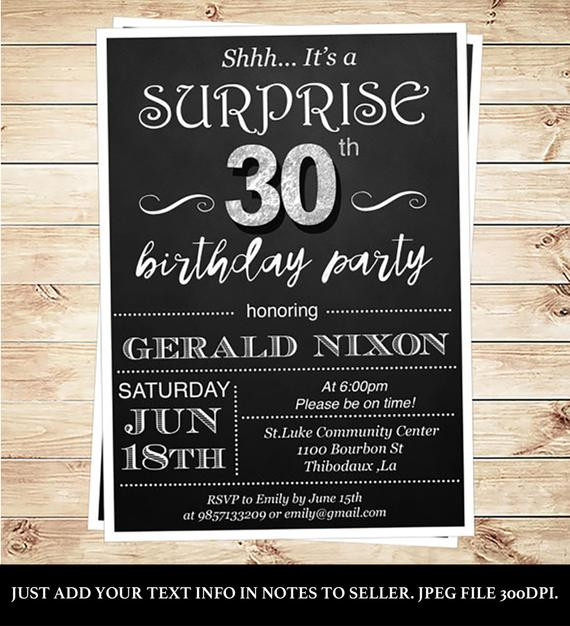 Surprise Birthday Invitations For Him
 Surprise 30th birthday invitations for him by
