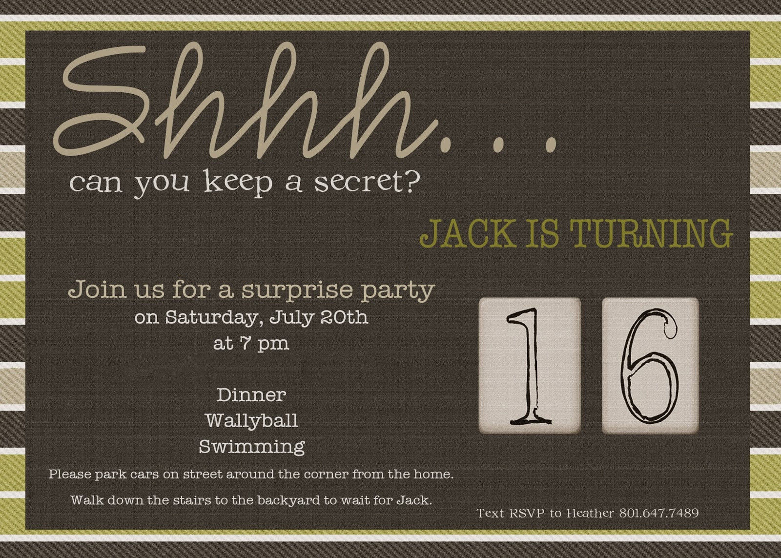 Surprise Birthday Invitations For Him
 The Seal Bark Jack’s 16th surprise Birthday Party