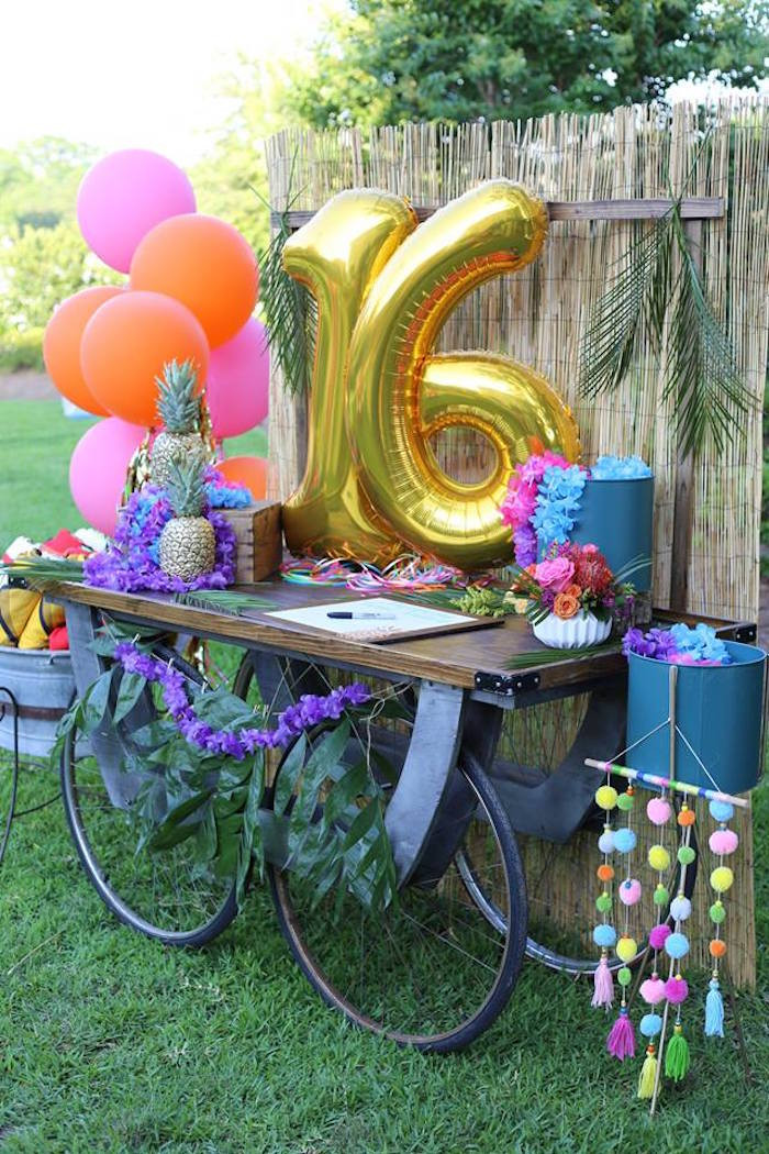 Sweet 16 Birthday Decorations
 Kara s Party Ideas Sweet 16 Luau