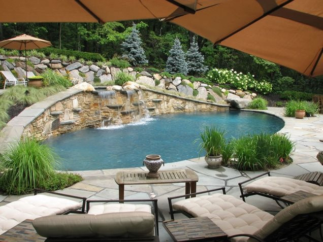 Swimming Pool Landscape Design
 Swimming Pool Waterfall Designs Home Decorating Ideas