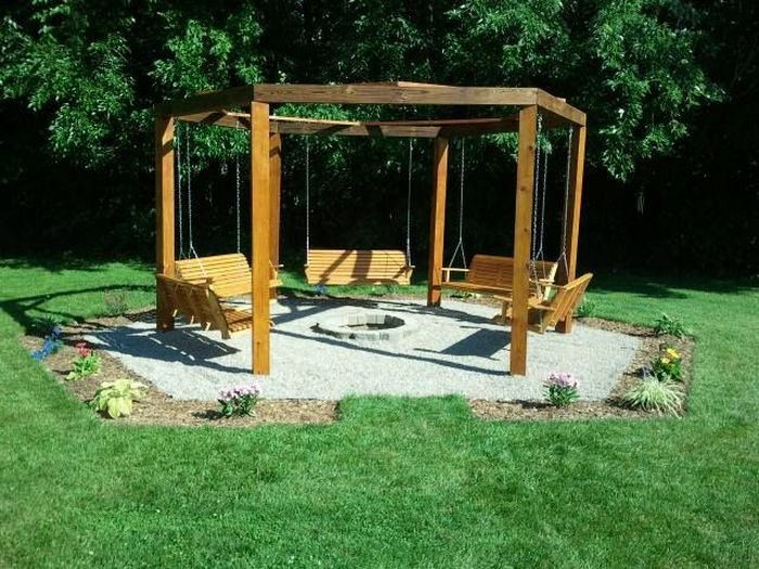 Swinging Bench Fire Pit Project
 Build Your Own Fire Pit Swing Set