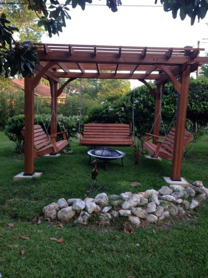 Swinging Bench Fire Pit Project
 Excellent DIY Project Porch Swings Fire Pit Ideas