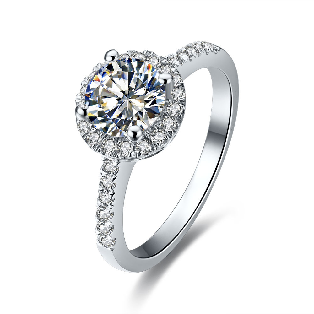 Synthetic Diamond Rings
 Super Design Halo Style 1CT VVS1 Synthetic Diamonds