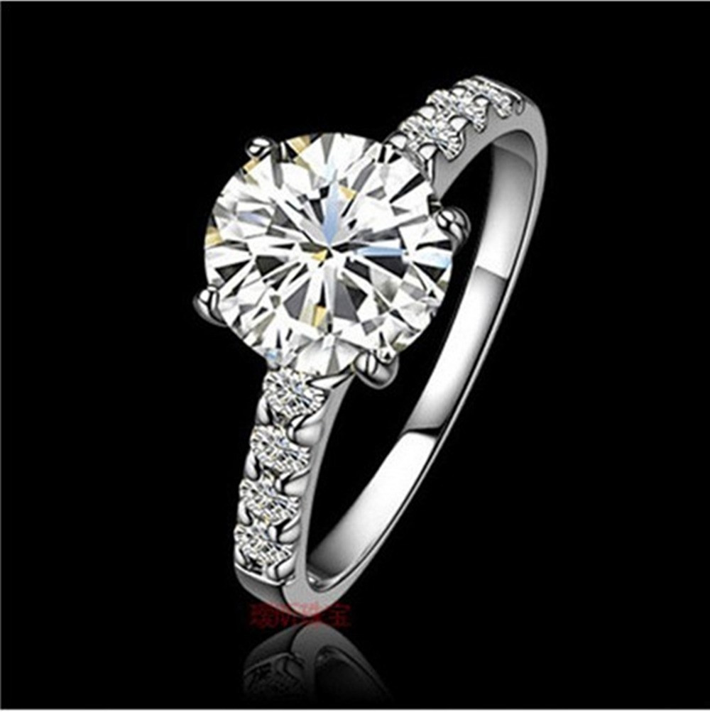 Synthetic Diamond Rings
 beautiful flower Royal Classical Fine Jewelry 1 Carat