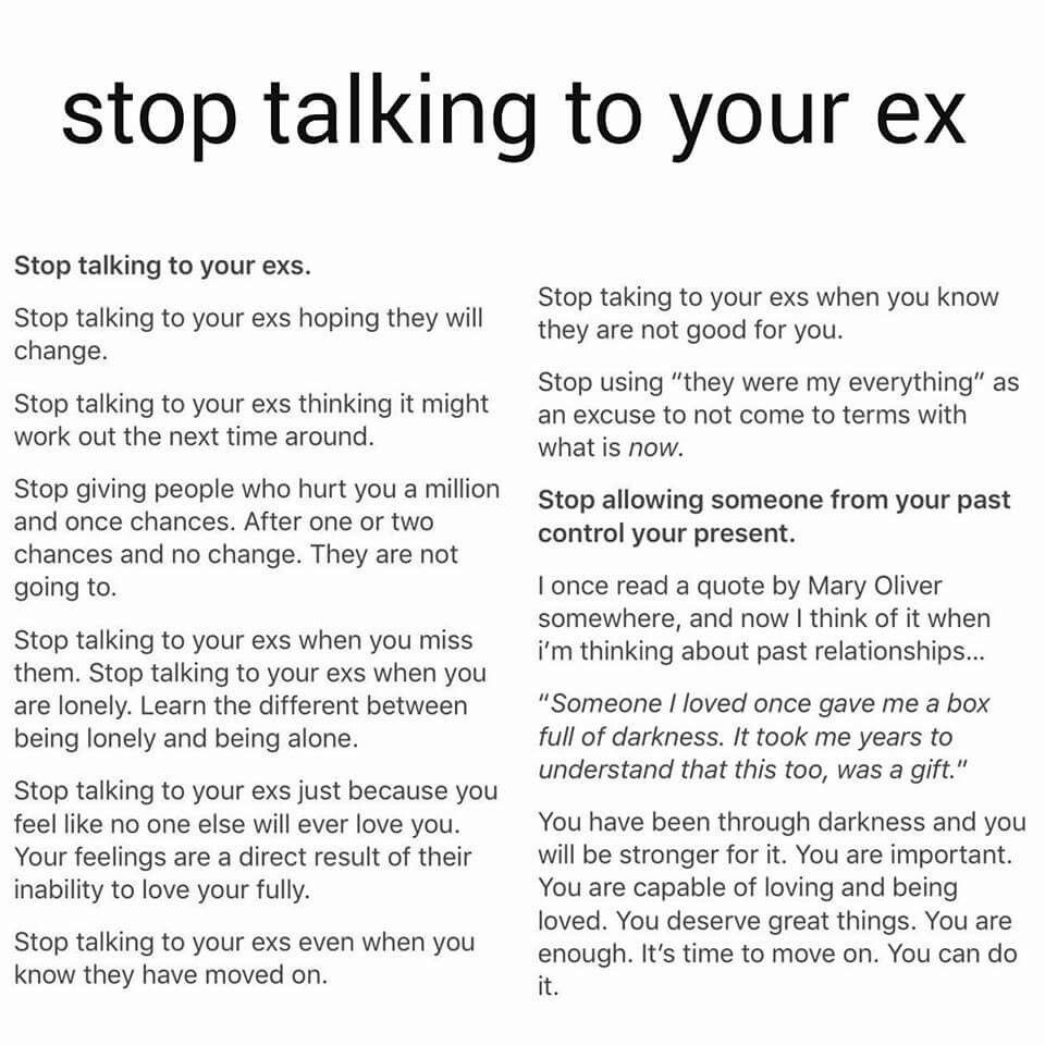 Talking To Your Ex While In A Relationship Quotes
 Stop talking to your ex