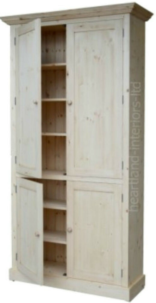 Tall Kitchen Storage Pantry
 Solid Pine Cupboard 7ft Tall Handcrafted Larder Pantry