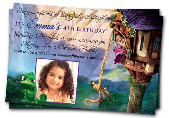 Tangled Birthday Invitations
 Tangled Invitations Printable Personalized by thepartystork