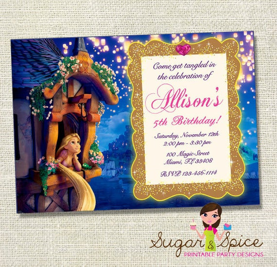 Tangled Birthday Invitations
 Unavailable Listing on Etsy