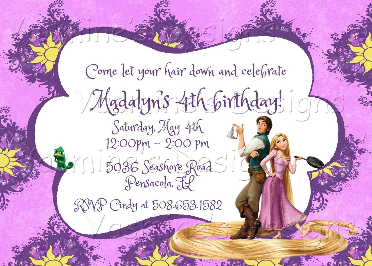 Tangled Birthday Invitations
 Tangled Birthday Invitation Rapunzel and 50 similar items