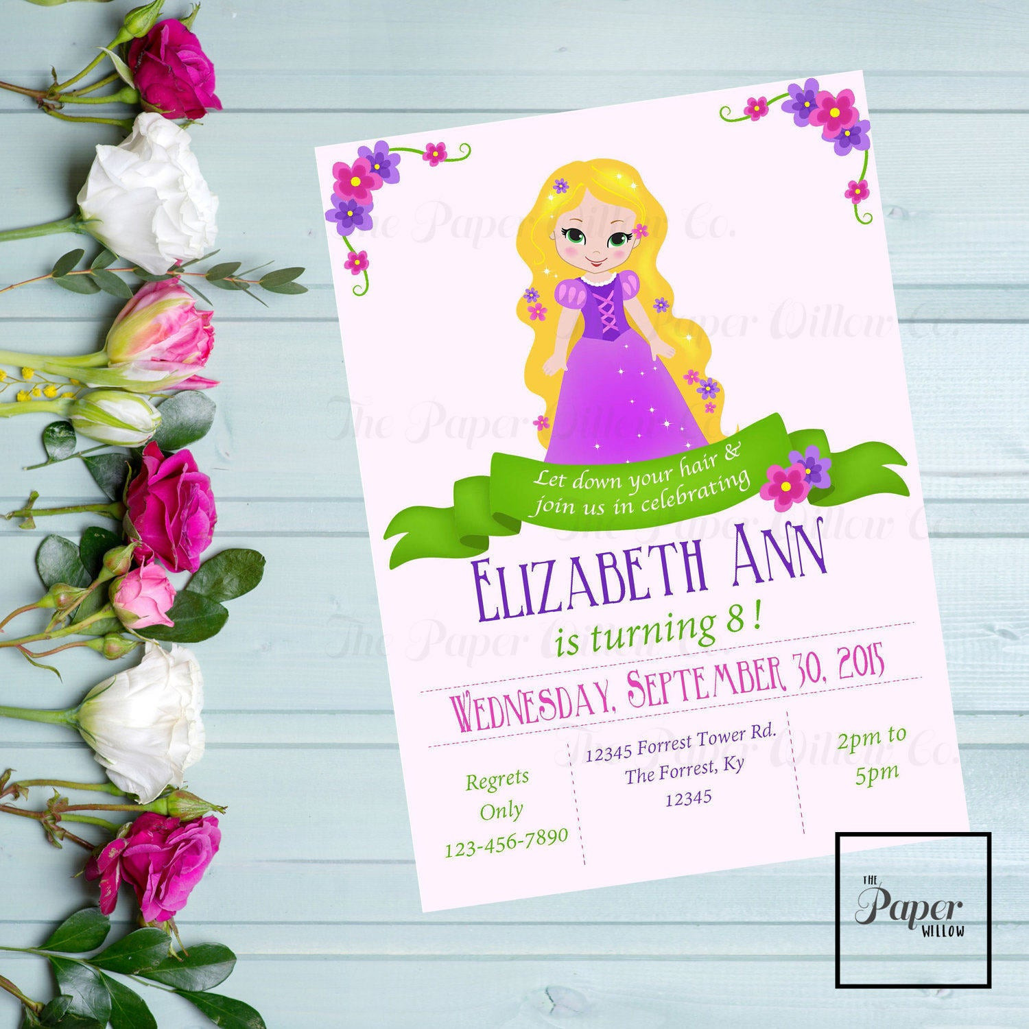 Tangled Birthday Invitations
 A Tangled Birthday Invitation Rapunzel Editable INSTANT