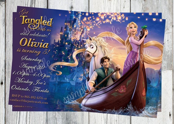 Tangled Birthday Invitations
 Rapunzel Invitation Tangled Birthday Invitation Rapunzel