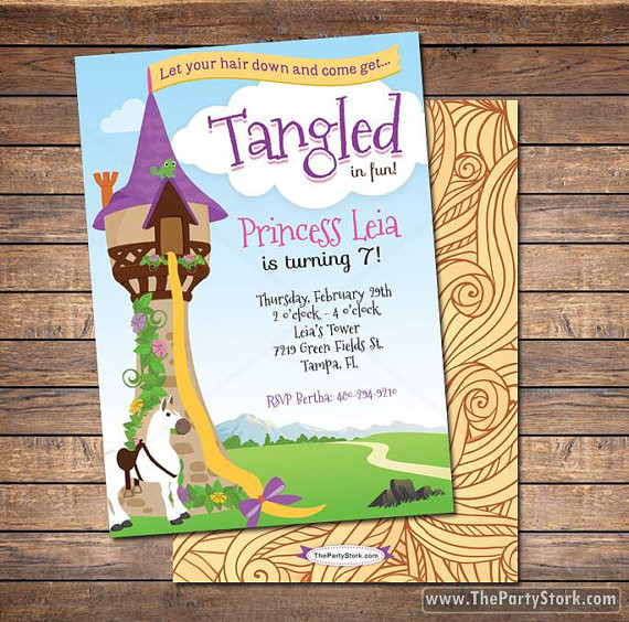 Tangled Birthday Invitations
 Tangled Birthday Invitation Tangled Invitation Rapunzel