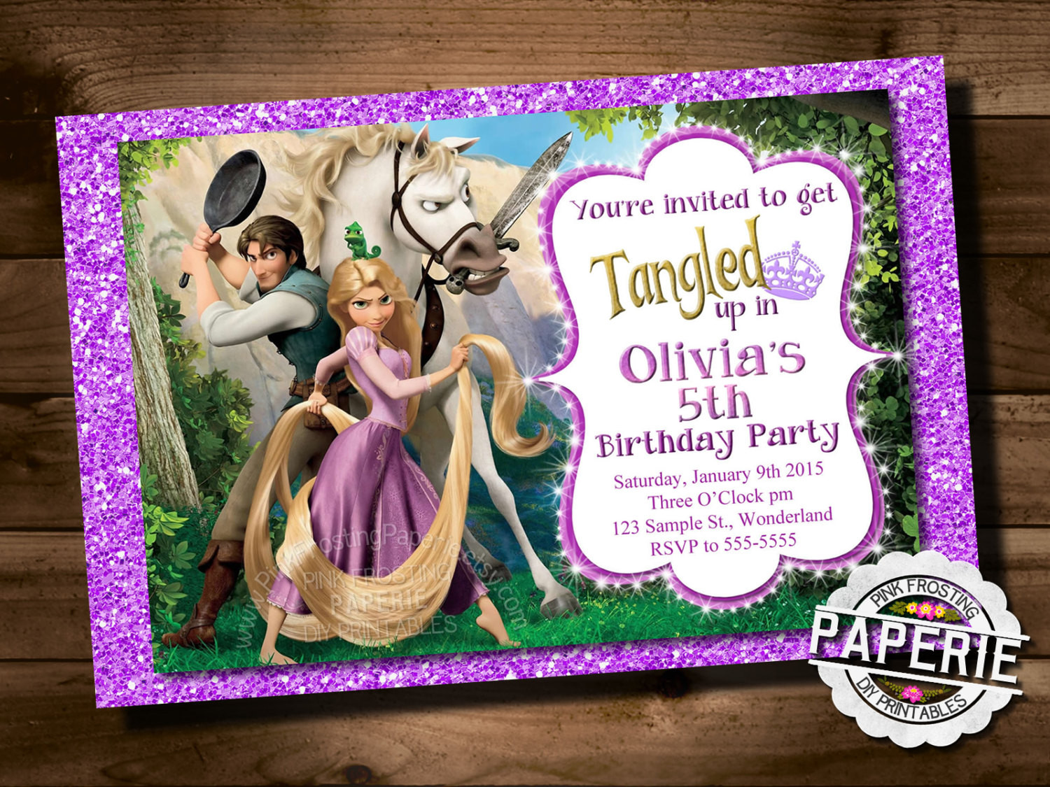 Tangled Birthday Invitations
 PRINTABLE Tangled Invitation Rapunzel Invitation Disney