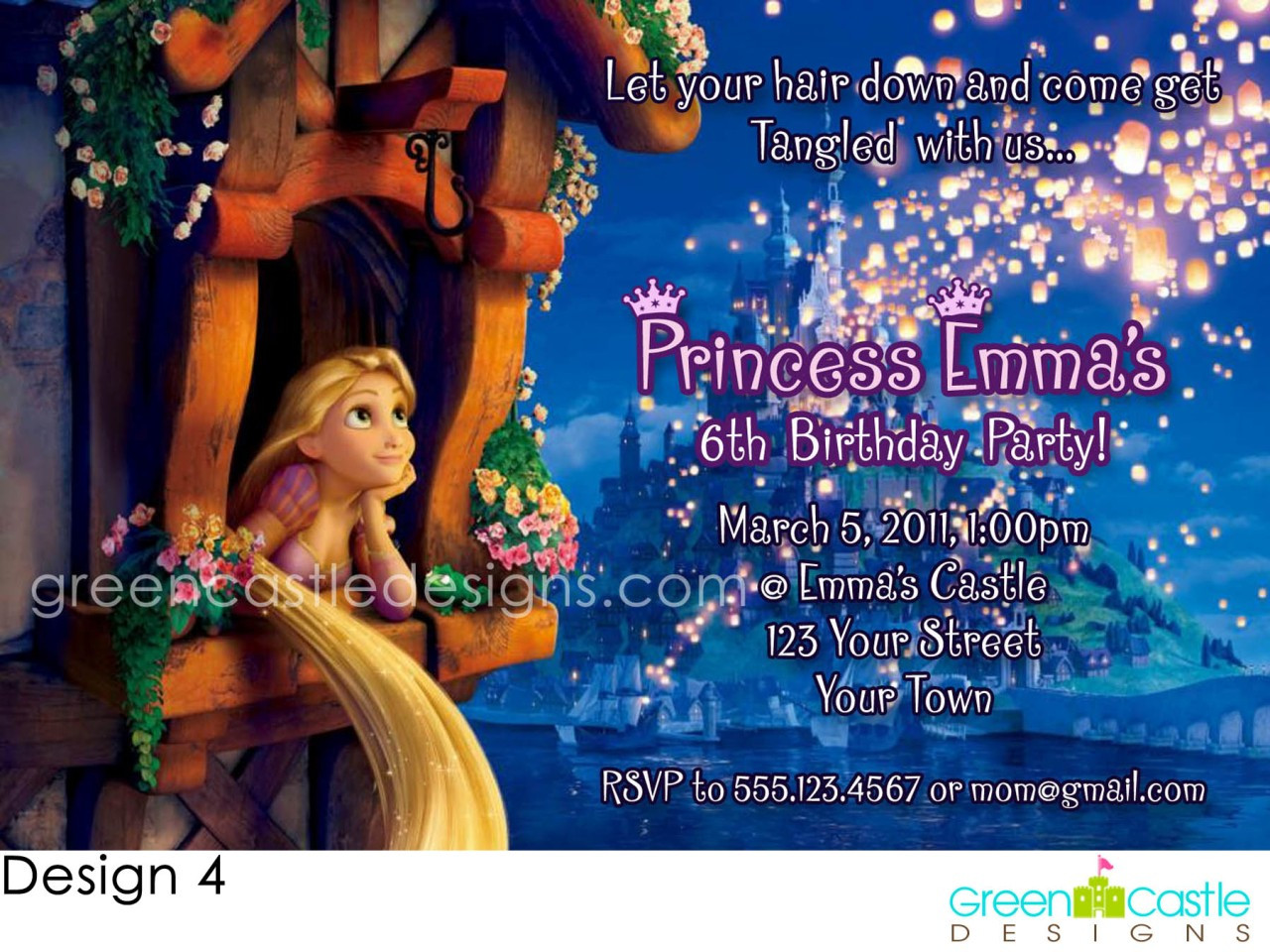 Tangled Birthday Invitations
 Tangled Invitations 20 Custom Personalized Birthday