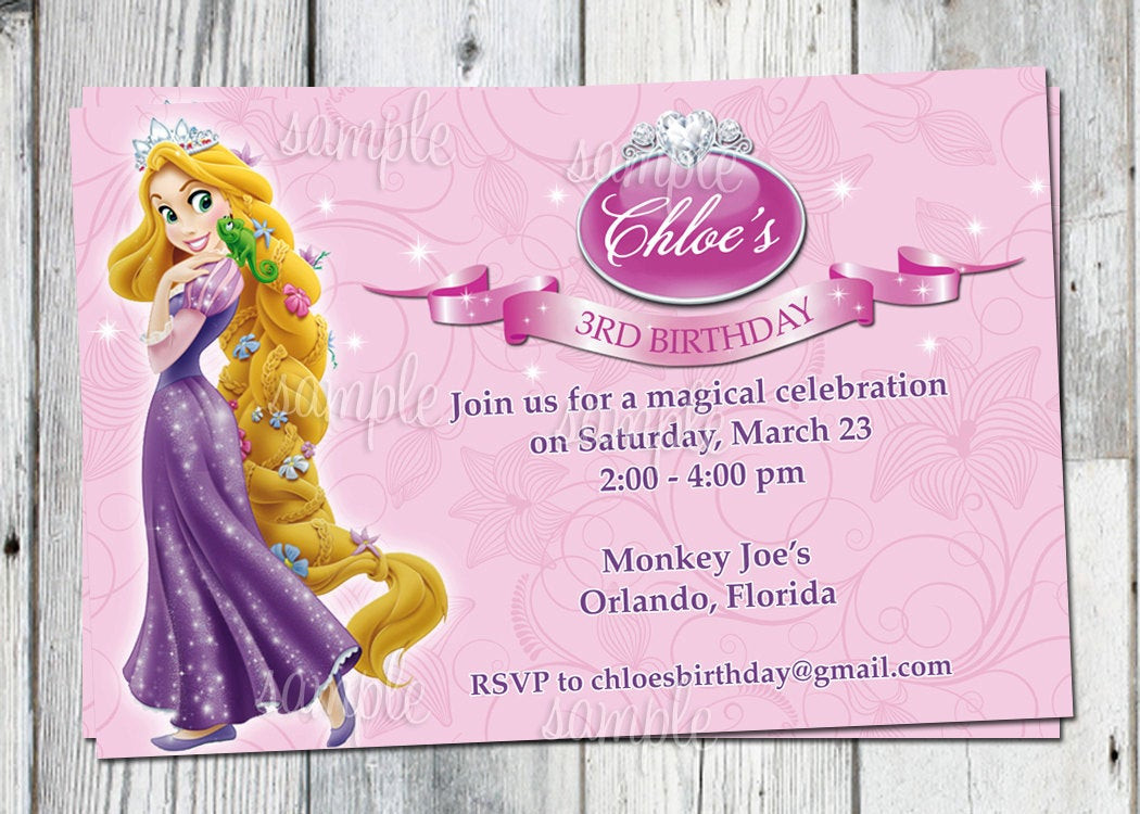 Tangled Birthday Invitations
 Tangled Birthday Invitation Printable Rapunzel Personalized