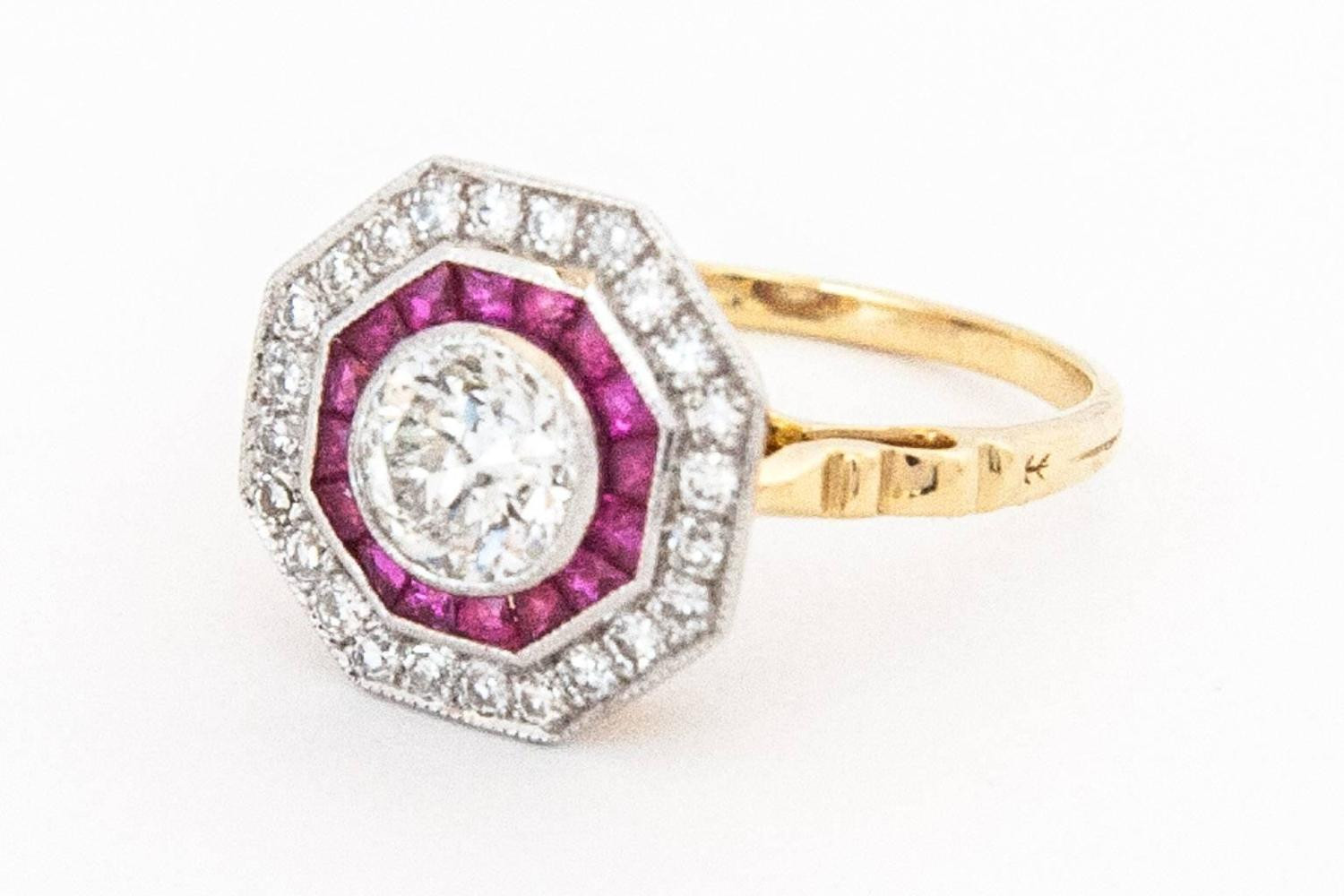 Target Diamond Rings
 Ruby Diamond Gold Tar Ring at 1stdibs