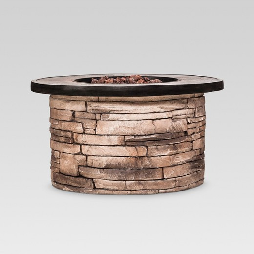 Target Fire Pit Table
 Chisholm 32" Round LP Fire Table Natural Stone