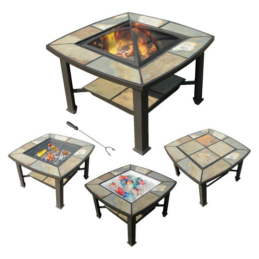 Target Fire Pit Table
 leisurelife Rimini 4 in 1 Slate Coffee Table Cooler