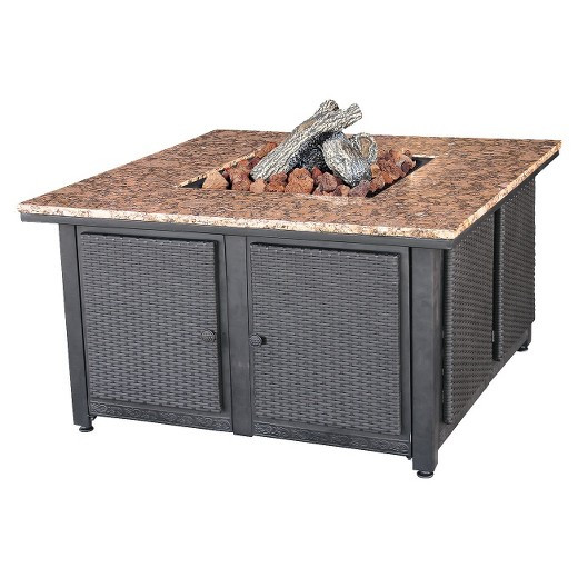 Target Fire Pit Table
 Propane Granite Firepit Table with Wicker Sides Tar
