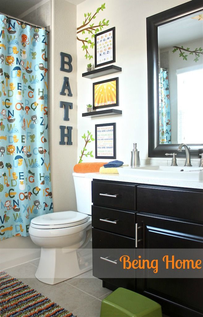 Target Kids Bathroom
 Being Home Boy Bathroom Makeover ABC and nature theme