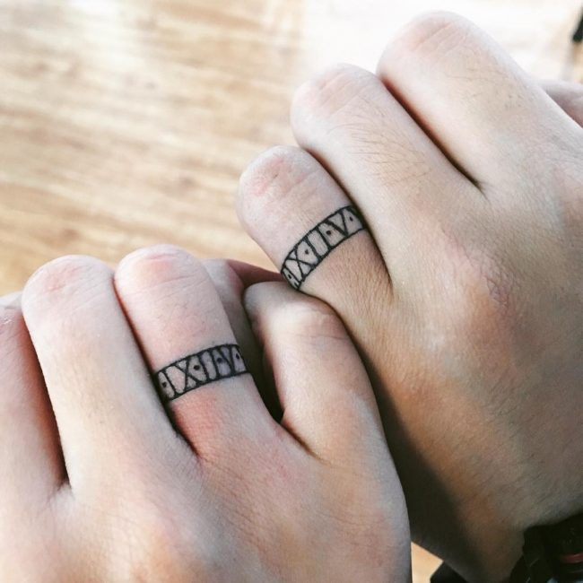 Tattooed Wedding Rings
 60 Hearwarming Wedding Ring Tattoo Ideas The New