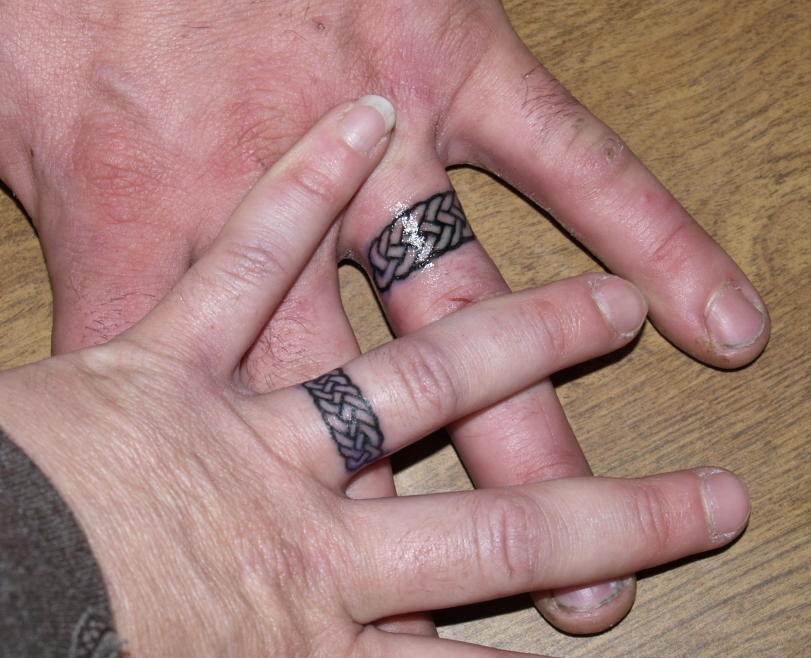 Tattooed Wedding Rings
 Wedding Ring Tattoos Designs Bridal Wears