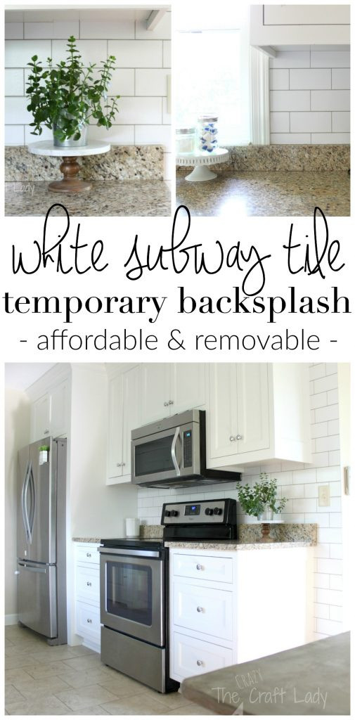 Temporary Kitchen Backsplash
 White Subway Tile Temporary Backsplash The Full Tutorial