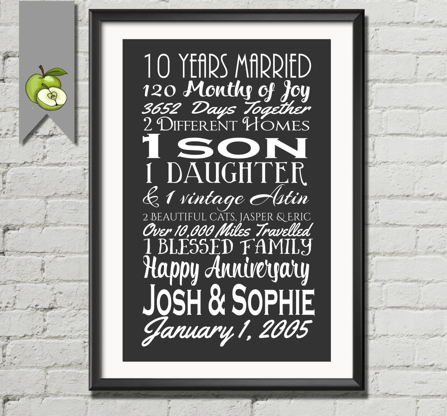 Ten Year Anniversary Gift Ideas
 10th anniversary t tenth anniversary t wife husband
