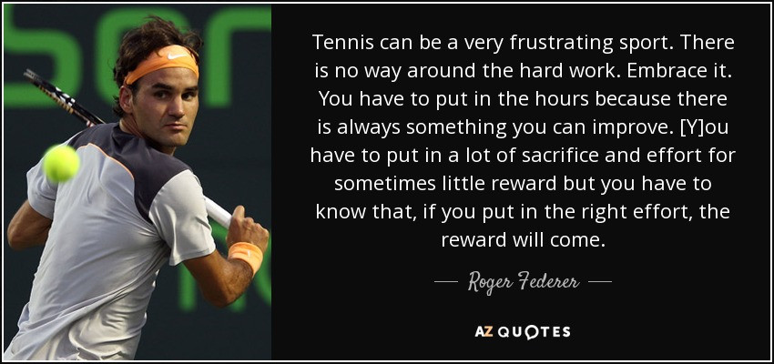 Tennis Motivational Quotes
 Roger Federer quote Tennis can be a very frustrating