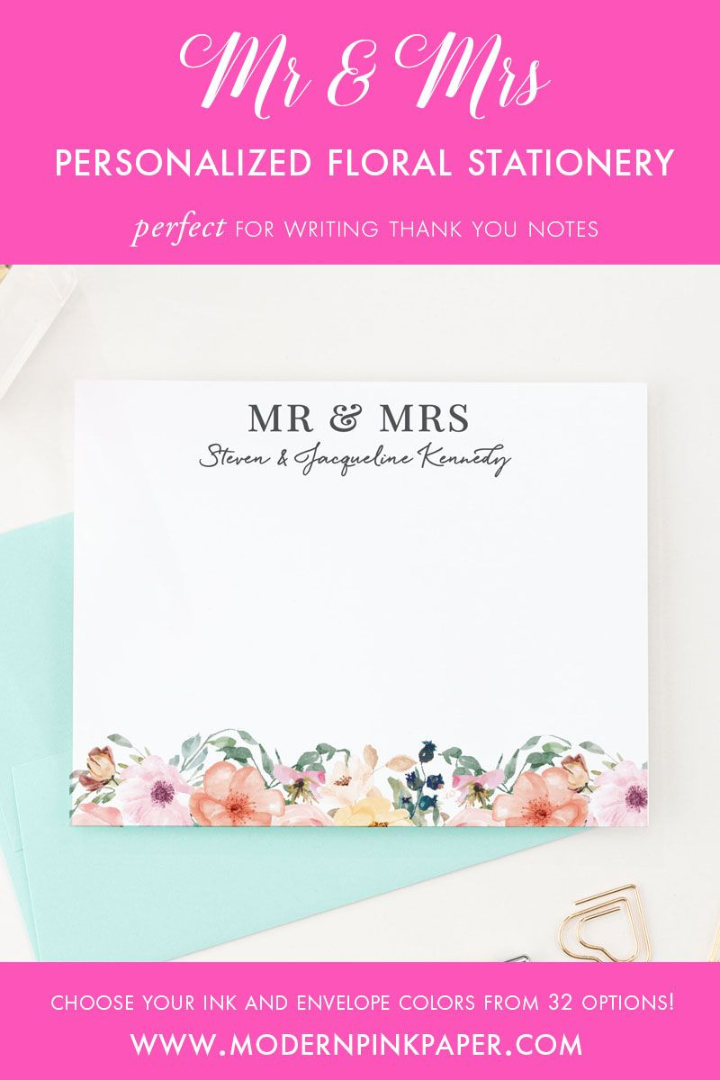 Thank You Gift Ideas For Couples
 Wedding Thank You Stationery Mr & Mrs Couples Stationery