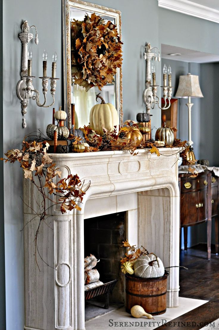Thanksgiving Fireplace Mantel Decoration
 Fireplace Mantel Decor Ideas for Decorating for Thanksgiving