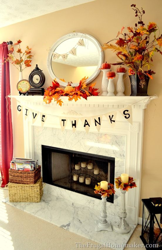 Thanksgiving Fireplace Mantel Decoration
 35 Easy Thanksgiving Decorations Hative