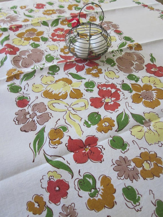 Thanksgiving Table Cloth
 Thanksgiving Fall Tablecloth Vintage Kitchen by