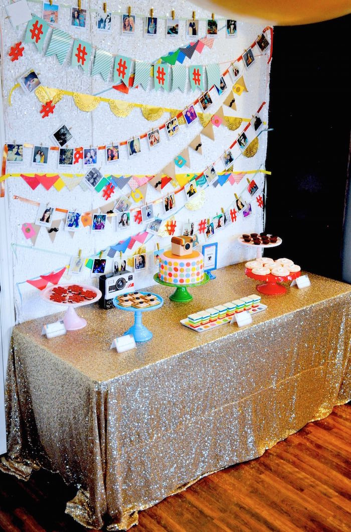 Thirteenth Birthday Party Ideas
 Kara s Party Ideas Glam Instagram Themed 13th Birthday