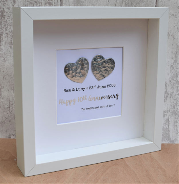 Tin Anniversary Gift Ideas
 10th Wedding Anniversary Gift Tin Contemporary Frame