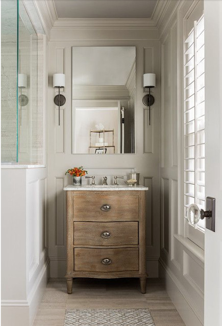 Tiny Bathroom Vanity
 small bathroom using a dresser as vanity Verandah House