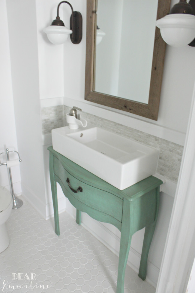 Tiny Bathroom Vanity
 Powder Room Makeover The Plans e Room Challenge