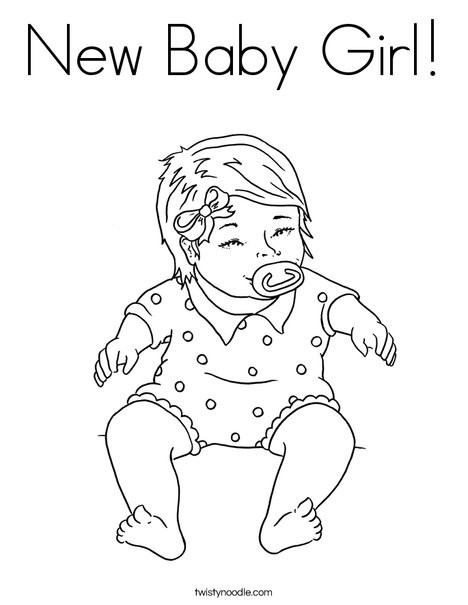 Toddler Girl Coloring Pages
 New Baby Girl Coloring Page Twisty Noodle