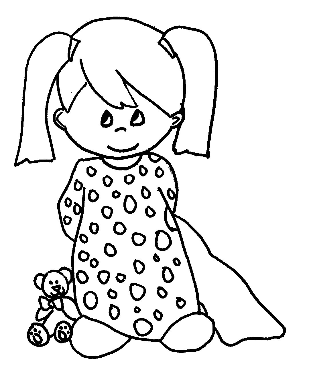 Toddler Girl Coloring Pages
 Free Printable Baby Coloring Pages For Kids