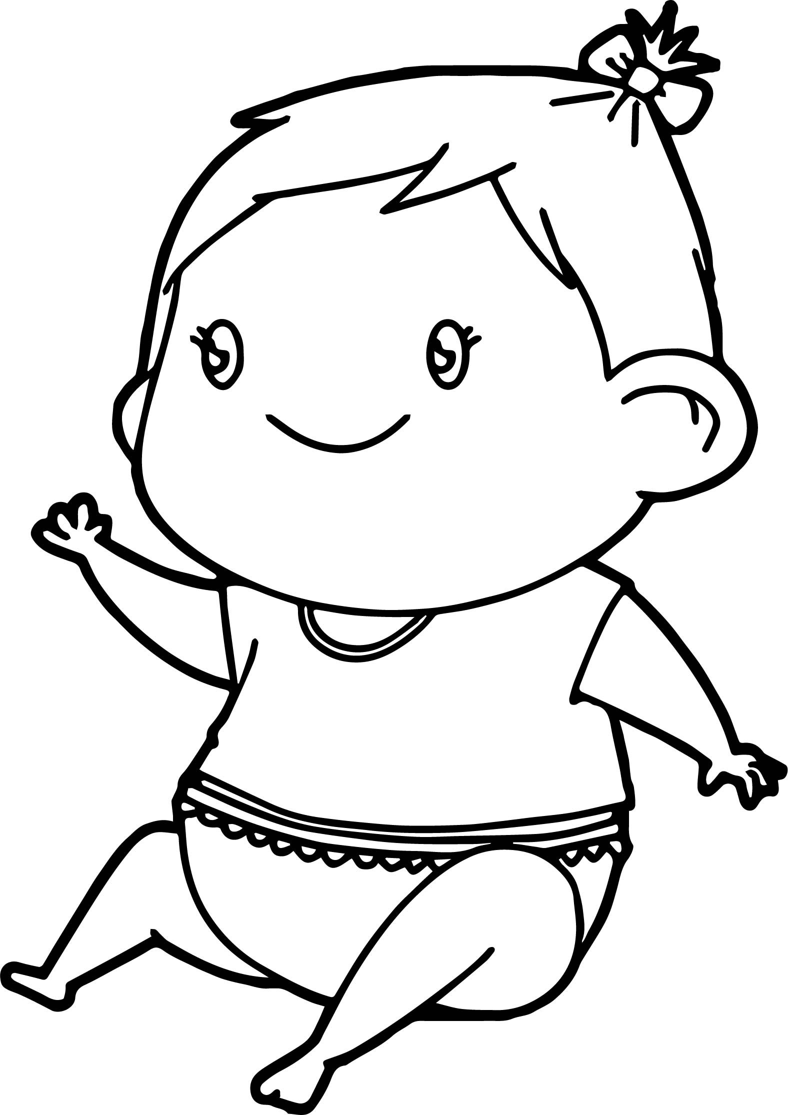 Toddler Girl Coloring Pages
 Baby Girl Coloring Page