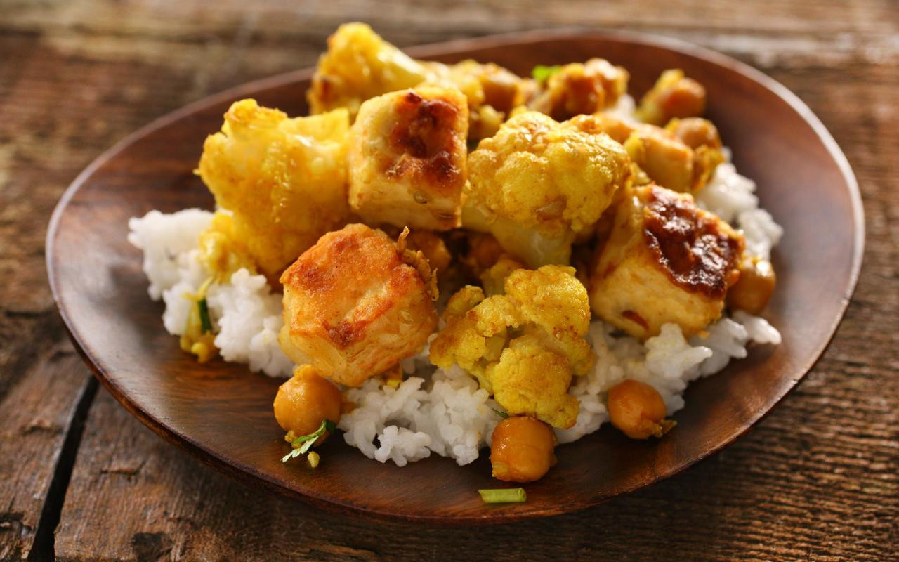 Tofu Dinner Recipes
 Curried Cauliflower Chickpeas and Tofu Recipe Chowhound
